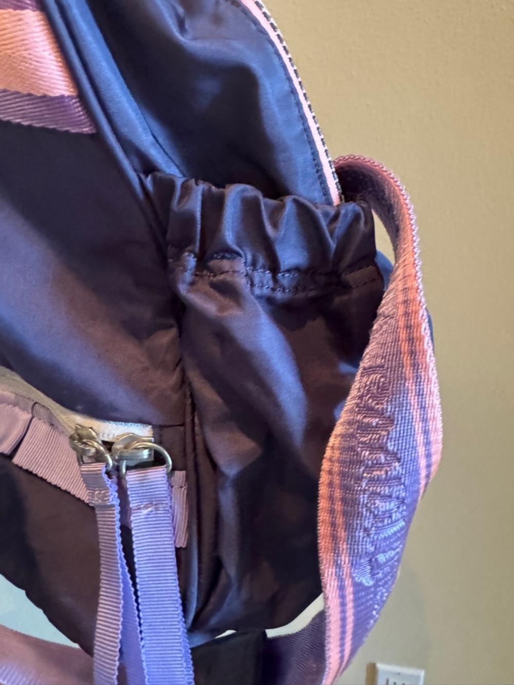 ivivva by Lululemon "Got Game" duffle bag. dark purple color with pink strap - Picture 7 of 12